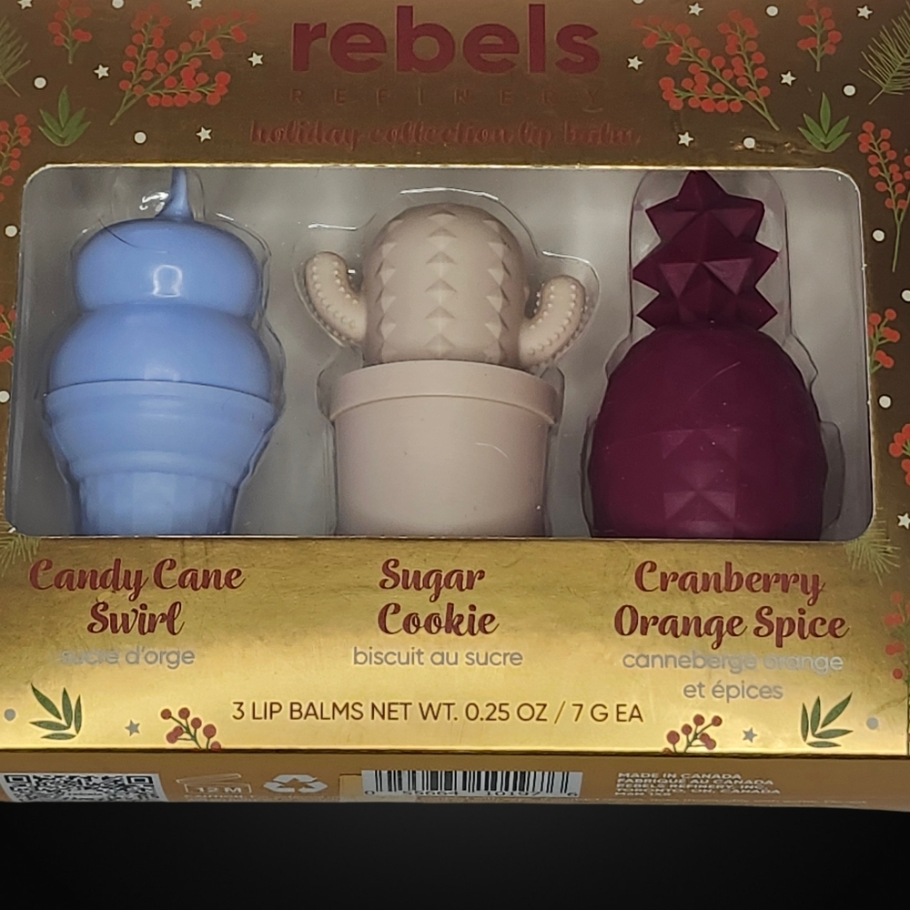 🆕️ REBELS REBELLION Holiday Gloss Set With Cactus, Pineapple & Ice Cream Cone - Picture 2 of 7